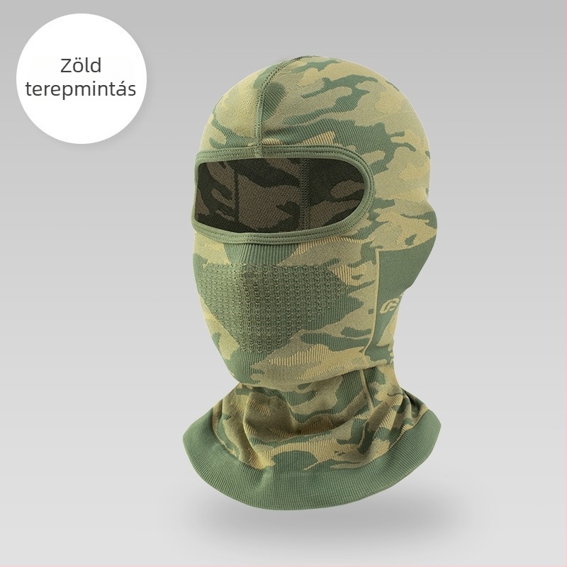 Téli kerékpáros teljes maszk, sisak-kompatibilis, vastagabb légáteresztő és szélvédett nyakvédő