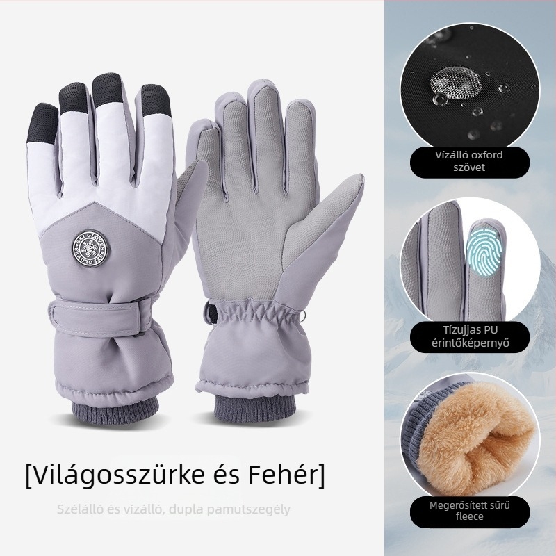Oxford anyagú síkesztyűk, meleg, vízálló, érintőképernyő-kompatibilis