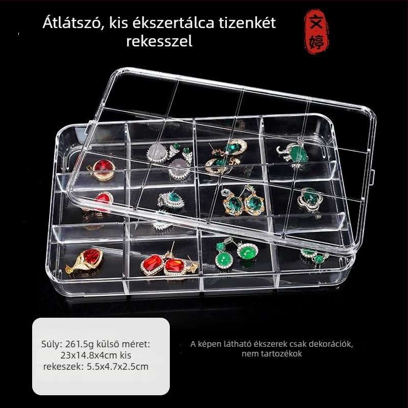 Átlátszó akril ékszerkiállító tál, jáde karkötő és más ékszerek kiállítására, tároló doboz