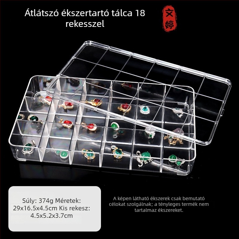 Átlátszó akril ékszerkiállító tál, jáde karkötő és más ékszerek kiállítására, tároló doboz