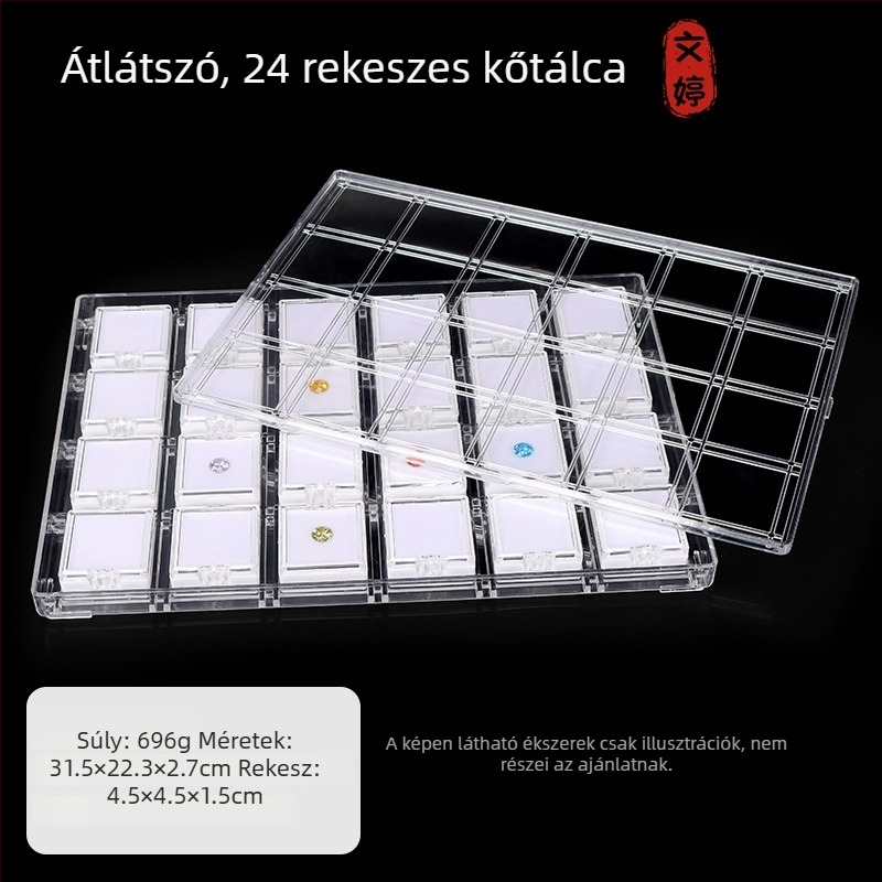 Átlátszó akril ékszerkiállító tál, jáde karkötő és más ékszerek kiállítására, tároló doboz