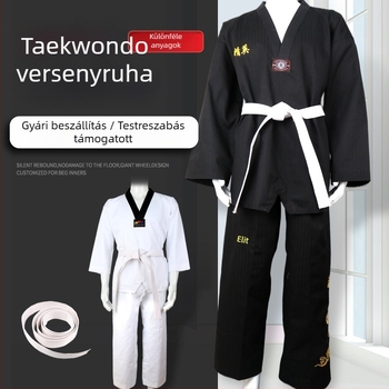 Taekwondo egyenruha, uniszex felnőttek és gyerekek számára, edzőruha pamut béléssel, poliészter-pamut anyag, tolerancia 0,1 cm