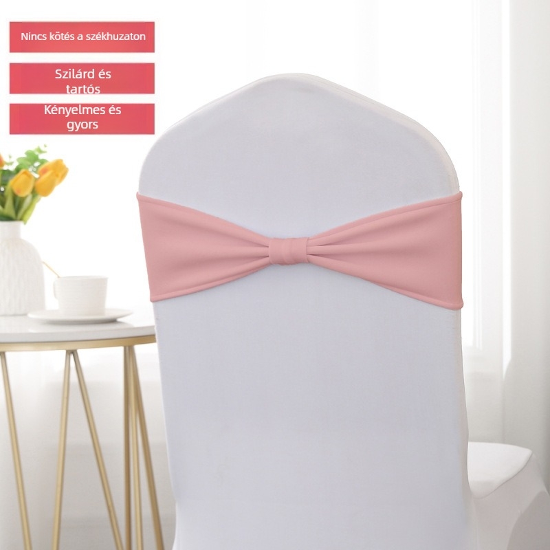 Szék hátoldalára illeszthető pánt masnival, kötés nélkül – Poliészter, Szállodai stílus, Solan