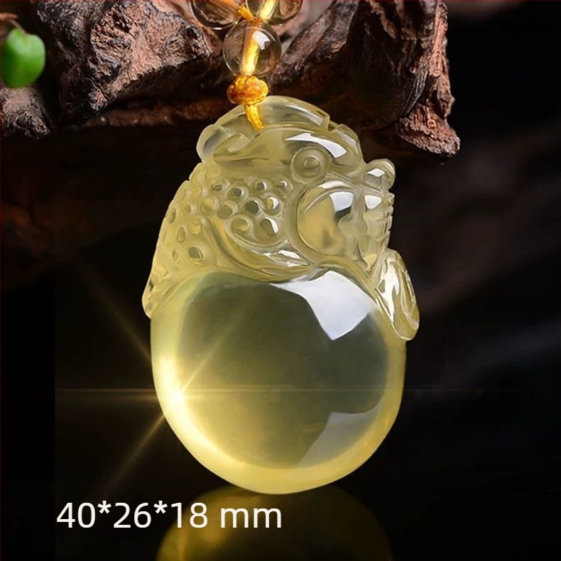 Hiteles természetes sárga kristály Pixiu medálos nyaklánc