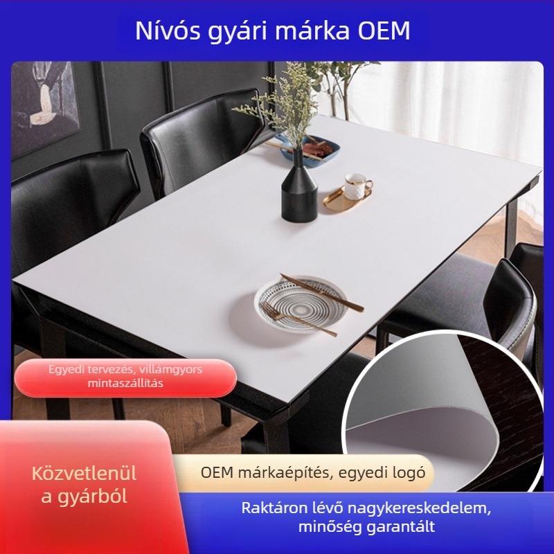 PVC asztali védőpad konferencia- és hotelasztalokhoz, vízálló és olajálló, hőszigetelő felületvédő, minimalist dizájn