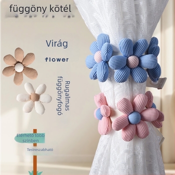 Függönyszalag csattal, koreai virágos stílus, anyag: szövet, testreszabható, modern minimalista stílus