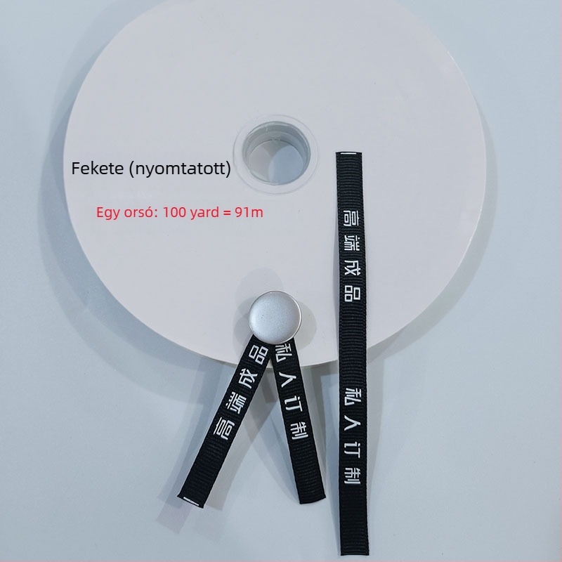 Függönyhöz való webbing szalag nyomtatott mintával, kiváló minőségű késztermék; hossz 91 m, kb. 600 szalag, nem zsugorodik.