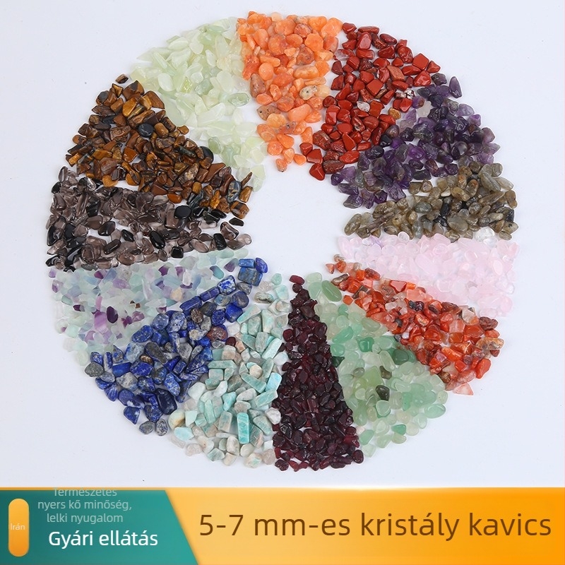 Természetes, több színű fluorit kristály kavics, öt elem demagnetizáló kő, illatdiffúziós kő, karkötő és alapkő akváriumhoz és virágtartóhoz.