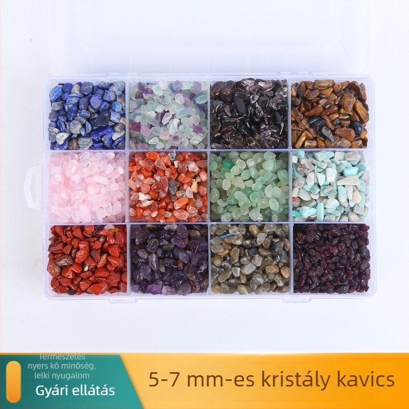 Természetes, több színű fluorit kristály kavics, öt elem demagnetizáló kő, illatdiffúziós kő, karkötő és alapkő akváriumhoz és virágtartóhoz.