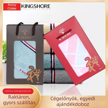 100% pamut törölköző KING SHORE, 21s, 80–100 g, Hemming, Jacquard