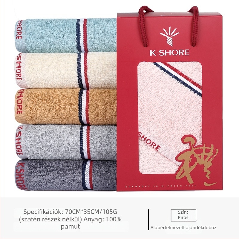 100% pamut törölköző KING SHORE, 21s, 80–100 g, Hemming, Jacquard