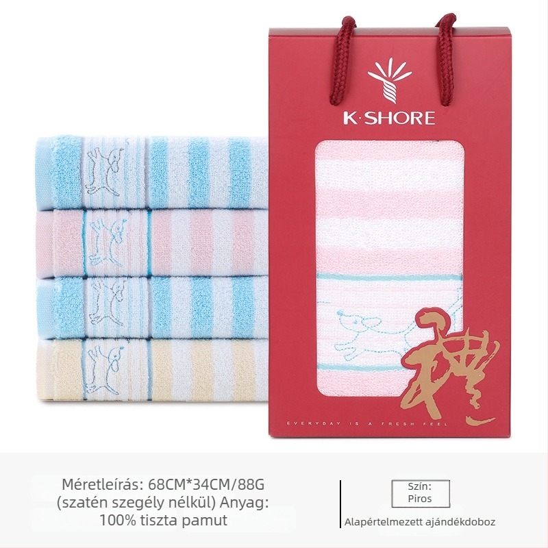 100% pamut törölköző KING SHORE, 21s, 80–100 g, Hemming, Jacquard