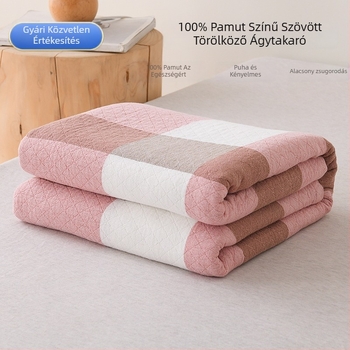 Pamut törölköző pléd – nyári hűsítés, 100% pamut, geometriai minta, reaktív színezés, 1,05–1,50 kg