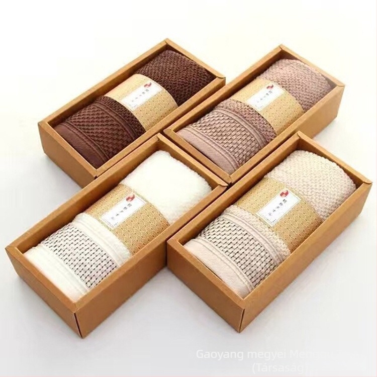 Japán stílusú pamut vastagított méhsejt törölköző ajándékdoboza, hímzett és testreszabható, 100 g, 32 szál, hímzés és jacquard feldolgozás