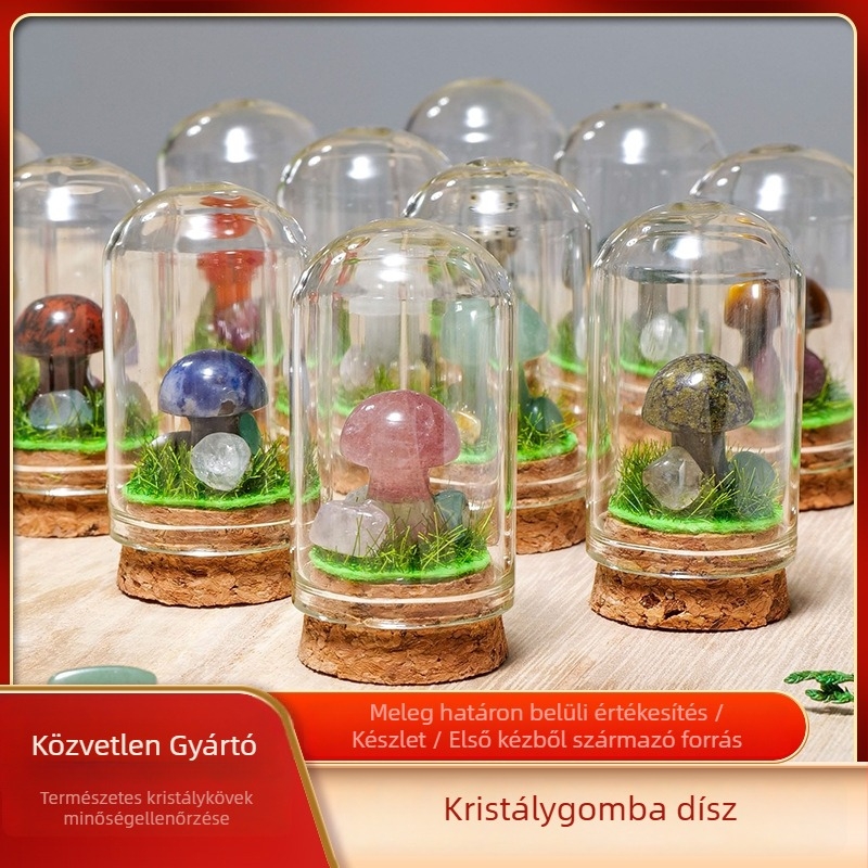 Runyang Kristály Gomba Mini Tájkép Dísz — Geometriai Kristály Dekor, Modern Minimalista Stílus, PP Zacskóban Csomagolás