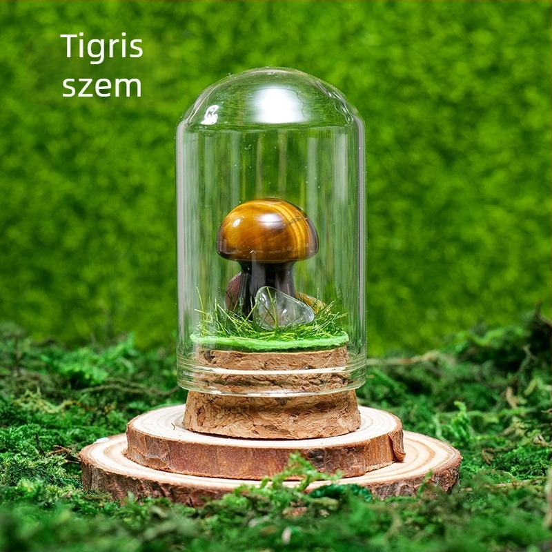 Runyang Kristály Gomba Mini Tájkép Dísz — Geometriai Kristály Dekor, Modern Minimalista Stílus, PP Zacskóban Csomagolás
