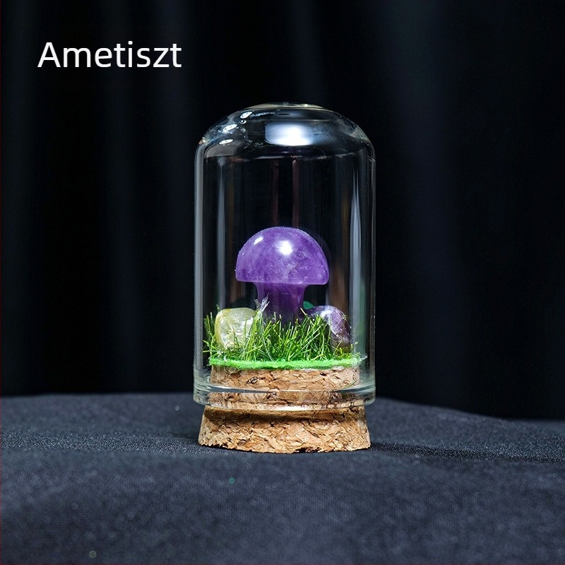 Runyang Kristály Gomba Mini Tájkép Dísz — Geometriai Kristály Dekor, Modern Minimalista Stílus, PP Zacskóban Csomagolás