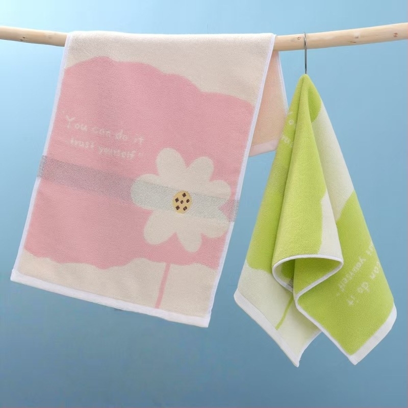 Haowan pamut arc törölköző, 32s fonal, jacquard feldolgozás, 100–120 g