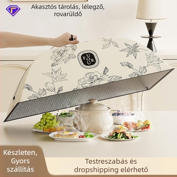Szigetelt ételtakaró a háztartási konyhaasztalhoz – Levehető és mosható, por- és szúnyogbiztos, összecsukható