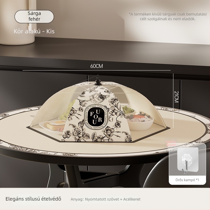 Szigetelt ételtakaró a háztartási konyhaasztalhoz – Levehető és mosható, por- és szúnyogbiztos, összecsukható