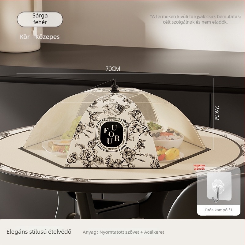 Szigetelt ételtakaró a háztartási konyhaasztalhoz – Levehető és mosható, por- és szúnyogbiztos, összecsukható