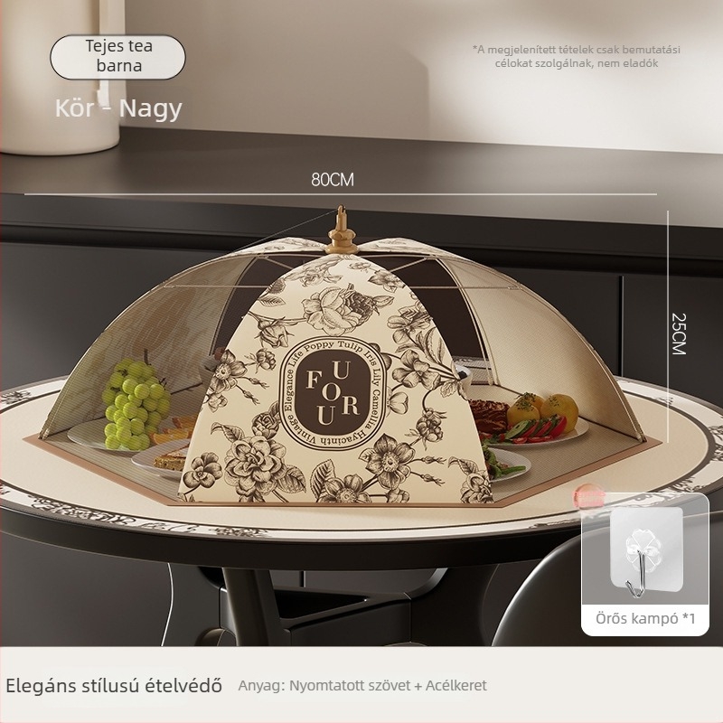 Szigetelt ételtakaró a háztartási konyhaasztalhoz – Levehető és mosható, por- és szúnyogbiztos, összecsukható