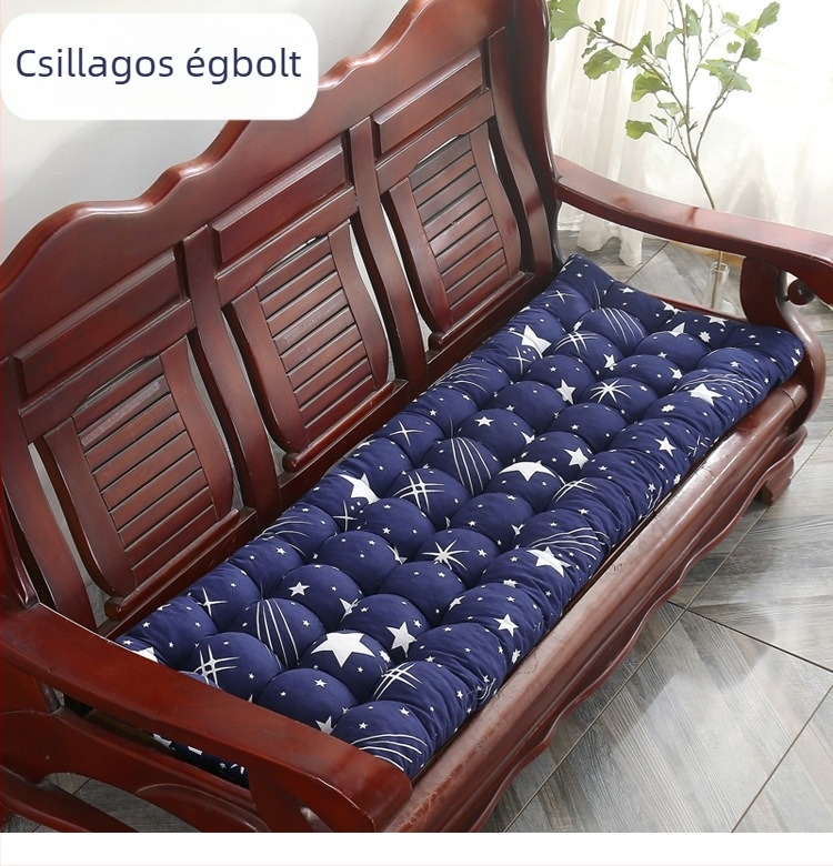 Vastagított régi stílusú mahagóni háromüléses kanapé párna, négy évszakos hosszú csíkos párna