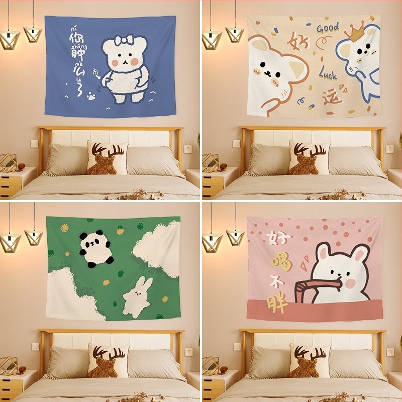 Skandináv stílusú poliészter falikárpit, téglalap alakú, Cartoon/Anime mintával, nappali és hálószoba dekoráció