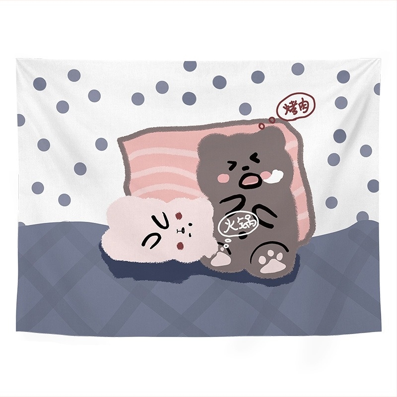 Skandináv stílusú poliészter falikárpit, téglalap alakú, Cartoon/Anime mintával, nappali és hálószoba dekoráció