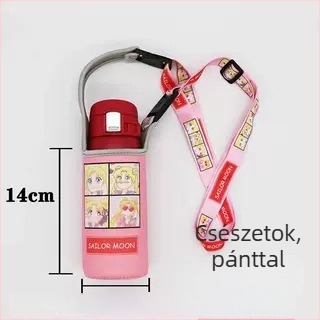 Szigetelt pohár tok keresztpánttal — anyag: vászon, rajzfilm stílus, nem importált, logó nélkül