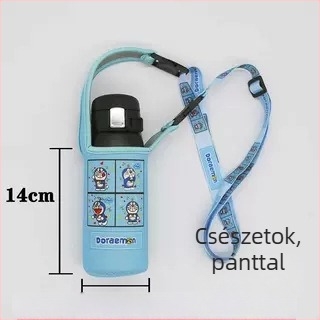 Szigetelt pohár tok keresztpánttal — anyag: vászon, rajzfilm stílus, nem importált, logó nélkül