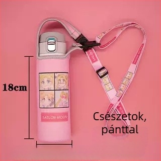 Szigetelt pohár tok keresztpánttal — anyag: vászon, rajzfilm stílus, nem importált, logó nélkül