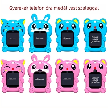 Univerzális gyerekeknek készült okosóra védőtok szilikon medálos nyakpánttal (anyag: szilikon; kompatibilitás: univerzális; tömeg: 0,05)