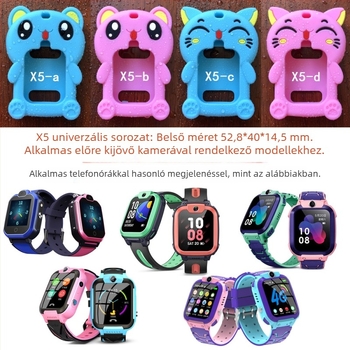 Univerzális gyerekeknek készült okosóra védőtok szilikon medálos nyakpánttal (anyag: szilikon; kompatibilitás: univerzális; tömeg: 0,05)