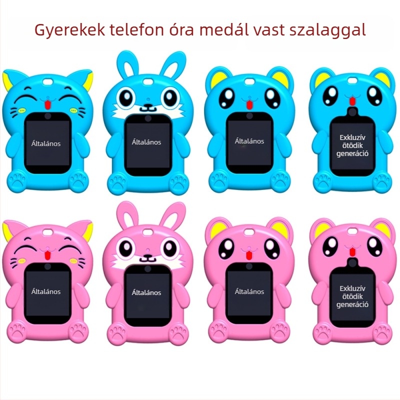 Univerzális gyerekeknek készült okosóra védőtok szilikon medálos nyakpánttal (anyag: szilikon; kompatibilitás: univerzális; tömeg: 0,05)