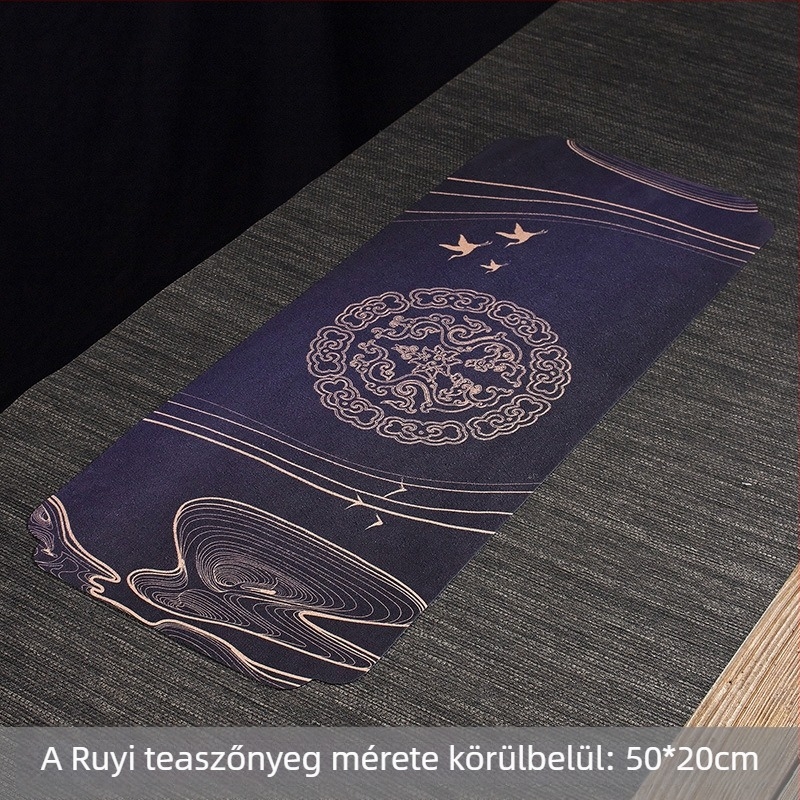 Kínai stílusú teaceremónia szőnyeg, színes mintával, nedvszívó, vastag velúr felülettel a teáskanna és a teáskészlet számára