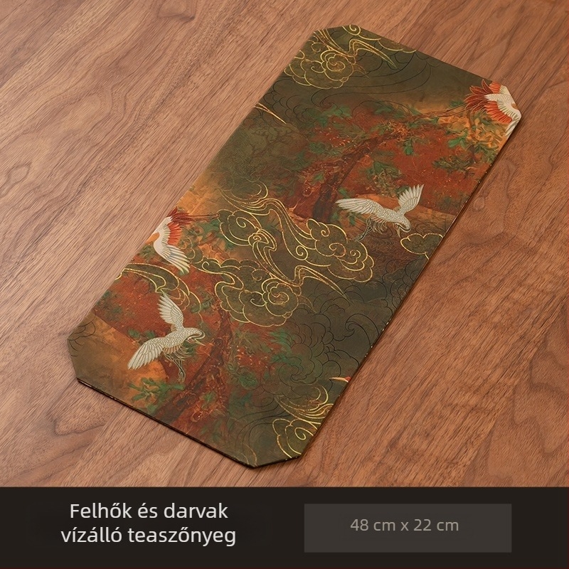 Kerek, kétoldalas teaceremóniai alátét, vízálló és hőszigetelt, zen-inspirált dizájn