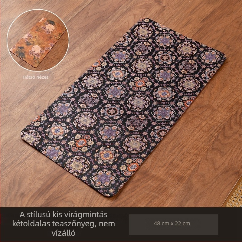 Kerek, kétoldalas teaceremóniai alátét, vízálló és hőszigetelt, zen-inspirált dizájn