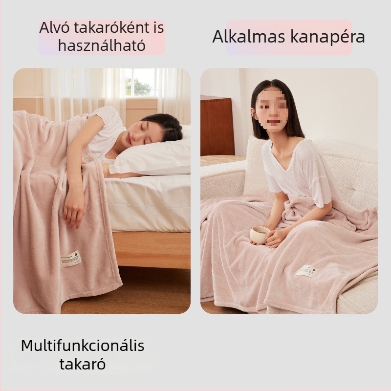 Coral fleece pléd irodai szundikáláshoz — poliészter rost, egy személyre szóló, nyári használatra