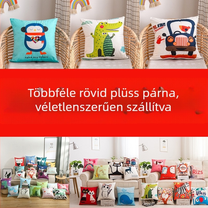 Kínai stílusú plüss párna szöveges dizájnnal a nappali dekorációjához