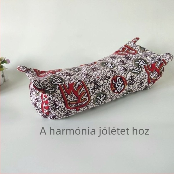 Pamut durva szövésű párnahuzat tigris fej motívummal a nyaki támaszért, reaktív nyomtatással és színezéssel