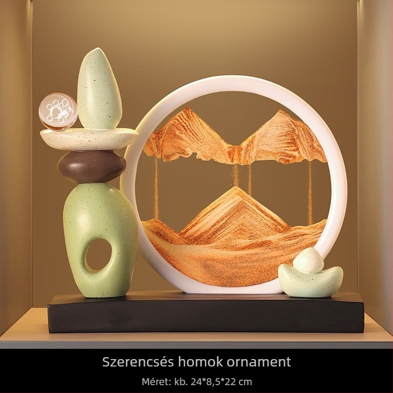 Kulcs-tároló, homokórás dekoráció — modern minimalista otthoni dekor, előszoba és nappali számára, ideális házavató ajándék