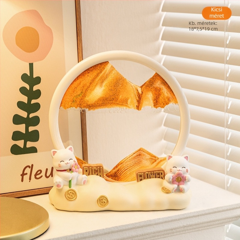 Kulcs-tároló, homokórás dekoráció — modern minimalista otthoni dekor, előszoba és nappali számára, ideális házavató ajándék