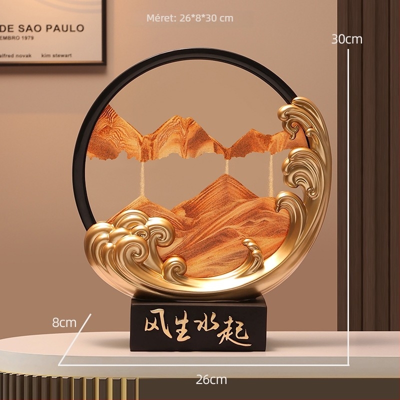 Kulcs-tároló, homokórás dekoráció — modern minimalista otthoni dekor, előszoba és nappali számára, ideális házavató ajándék