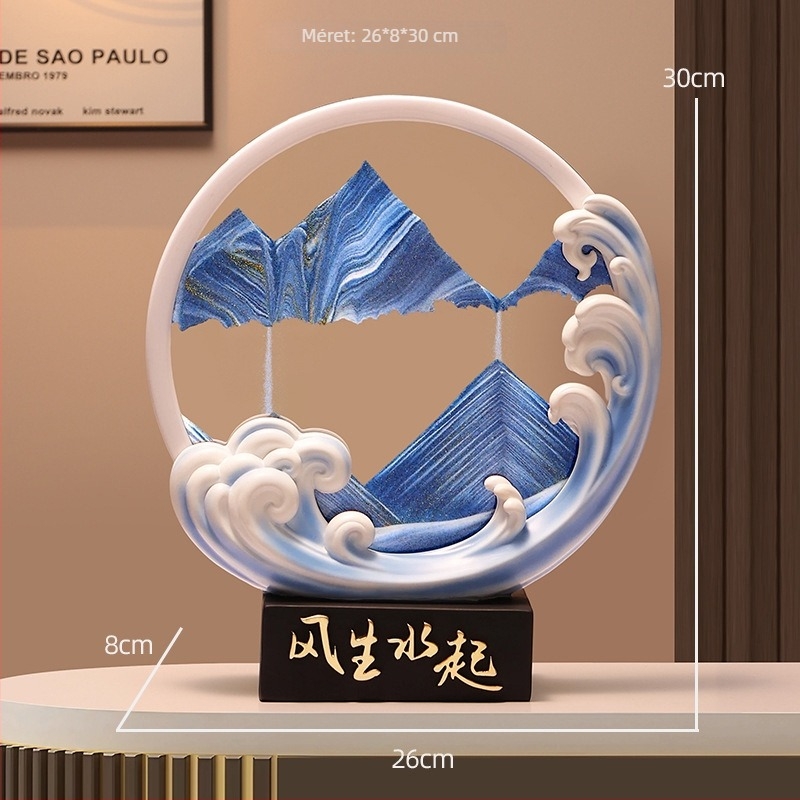 Kulcs-tároló, homokórás dekoráció — modern minimalista otthoni dekor, előszoba és nappali számára, ideális házavató ajándék