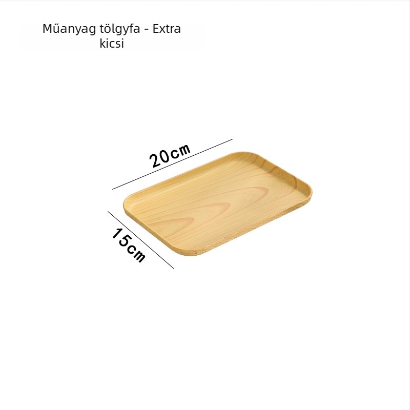 Ováli tálca fa imitációval otthoni használatra; pohár, ékszer és desszertek számára; PP anyag, kínai stílus, logóval testreszabható, 2023-ben debütált.