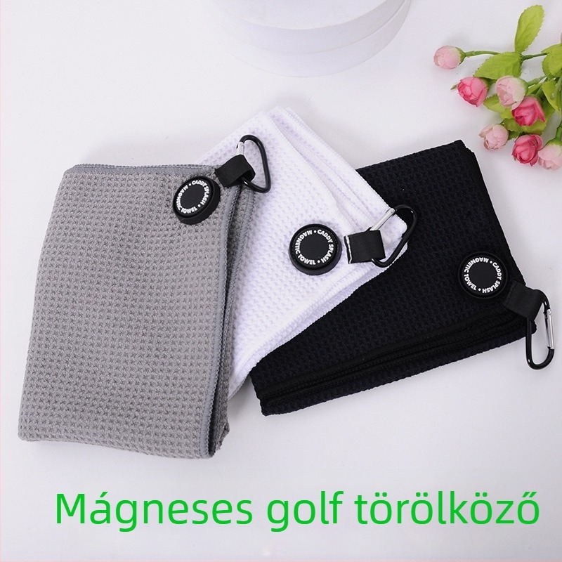 Mágneses golftörölköző mikroszálas anyagból, ananász hímzett nyomtatással