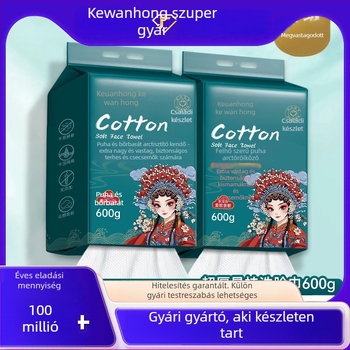 100% pamut arctörölközők — egyszer használatos, nedves/száraz, függő húzható adagolóval, vastagított otthoni használatra