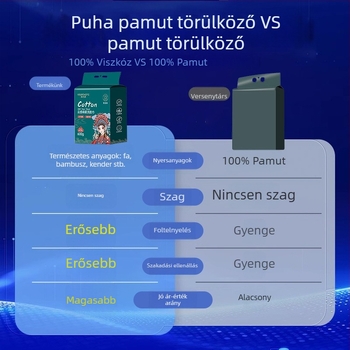 100% pamut arctörölközők — egyszer használatos, nedves/száraz, függő húzható adagolóval, vastagított otthoni használatra