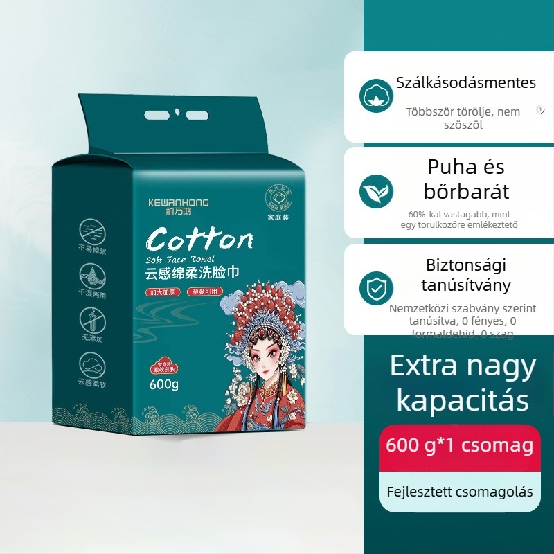 100% pamut arctörölközők — egyszer használatos, nedves/száraz, függő húzható adagolóval, vastagított otthoni használatra